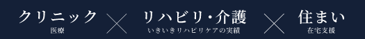 クリニック×リハビリ・介護×暮らし
